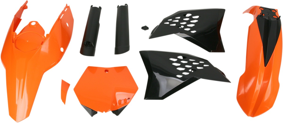 Full Plastic Kit - Orange - Fits Many 07-10 KTM 125-505 - Click Image to Close