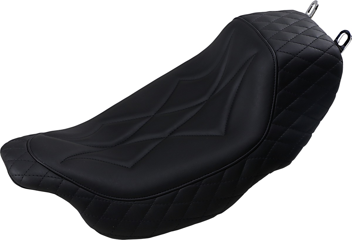 Revere Journey Diamond Black Solo Seat w/ Black Stitching - For 06-20 Harley FLH FLT - Click Image to Close