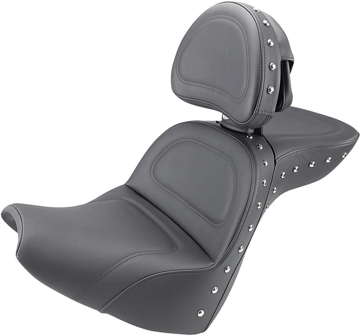 Explorer Special Studded 2-Up Seat w/Backrest - For 18-20 Harley FXBR/S - Click Image to Close