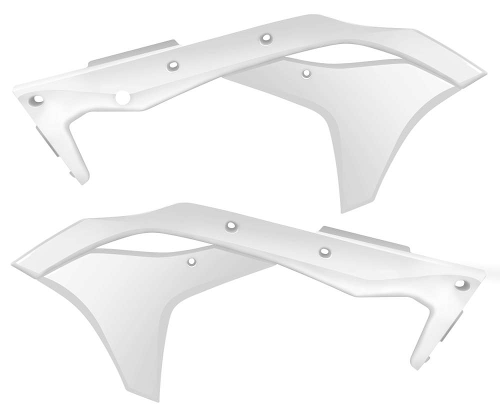 Radiator Shrouds - White - For 17-18 Kawasaki KX250F - Click Image to Close