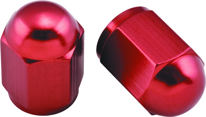 BikeMaster Valve Caps Aluminum (6 Pair) - Red - Click Image to Close