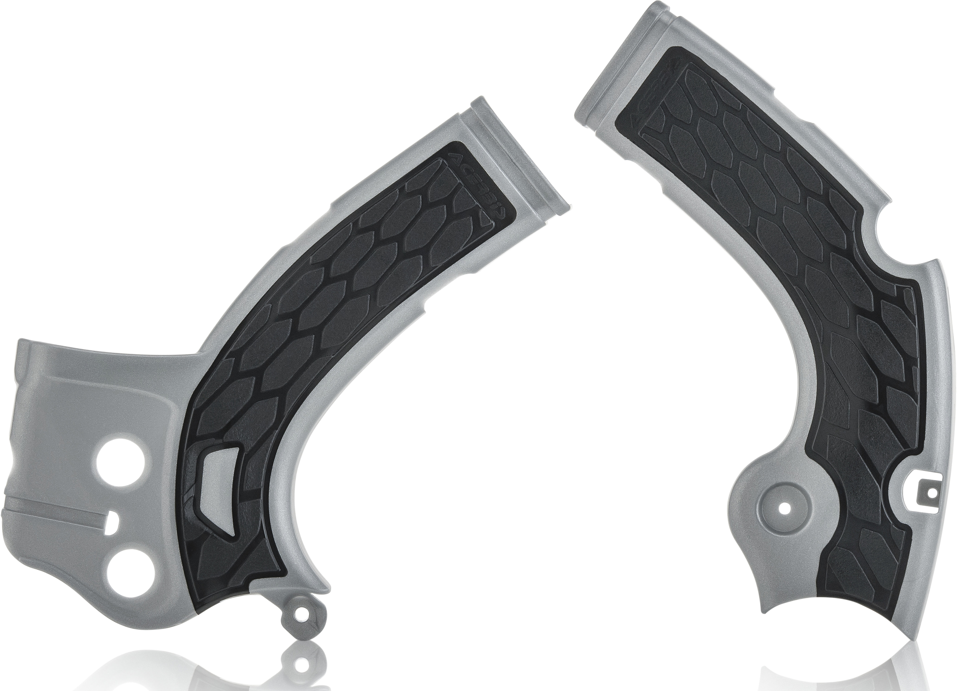 X-Grip Frame Guards Silver/Black - For 16-18 Yamaha YZ 250/450 F/X - Click Image to Close