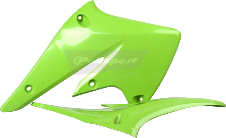 Radiator Shrouds - Green - For 04-05 Kawasaki KX250F - Click Image to Close