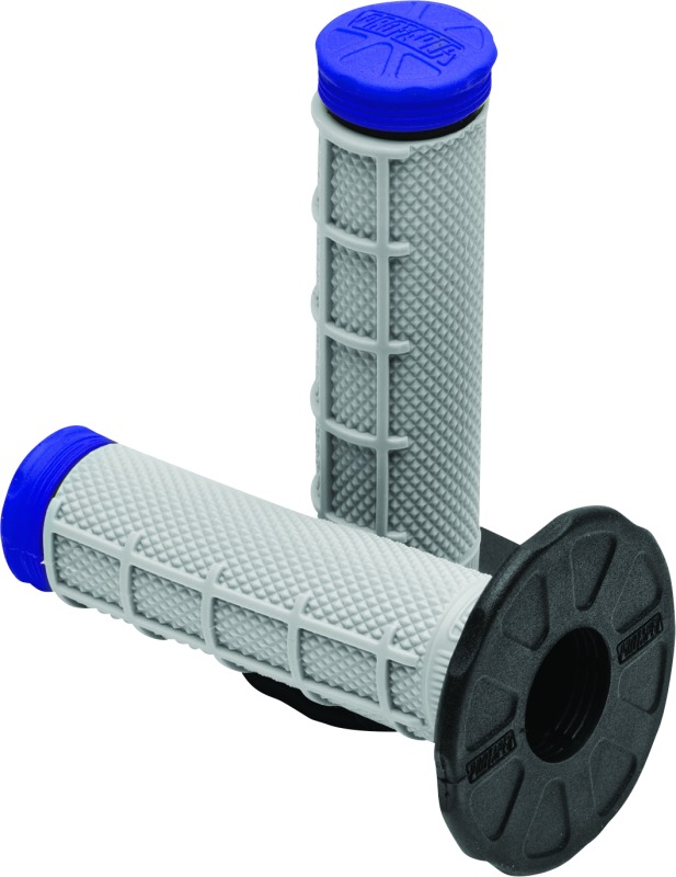 Tri Density MX 1/2 Waffle Grips - Blue - Click Image to Close