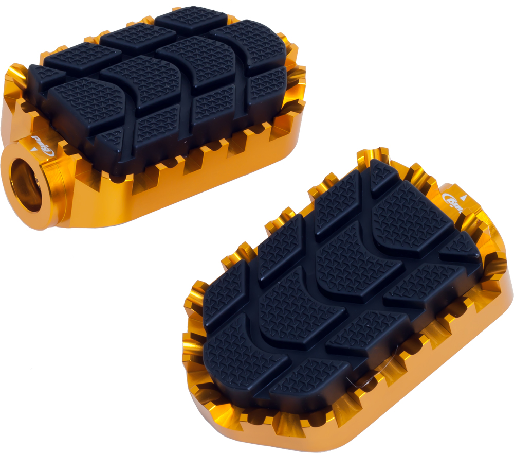 Hi-Tech Adventure Footpegs Gold - For Use w/ Puig Footpeg Adapters - Click Image to Close