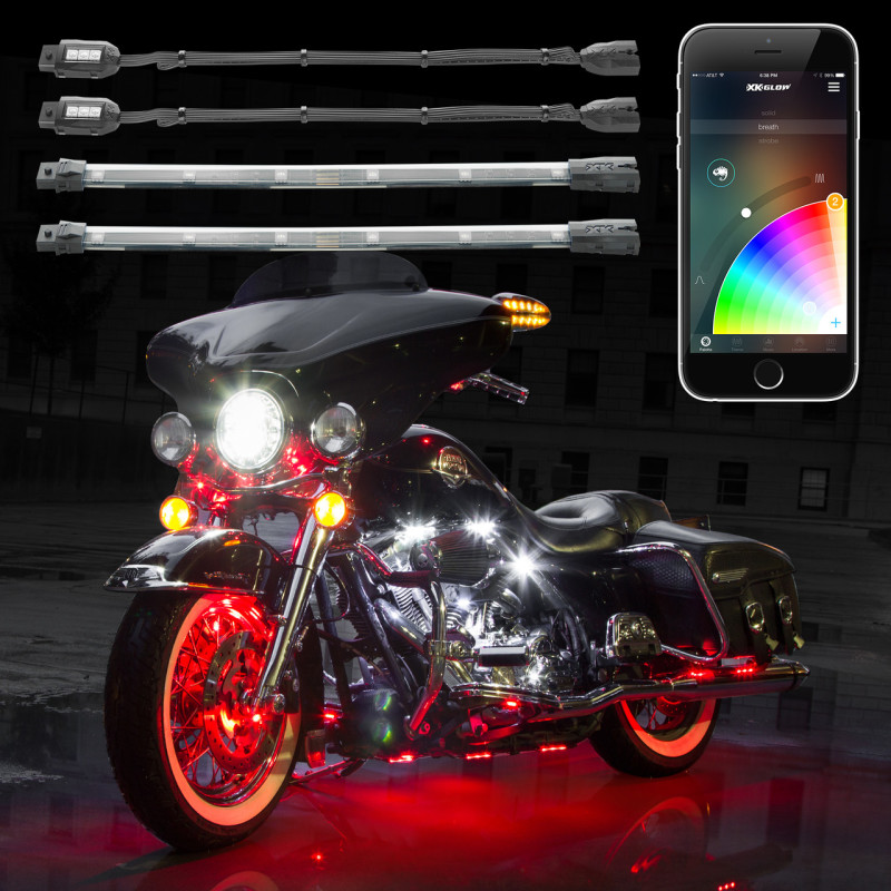 Strip Million Color ATV/Motorcycle LED Accent Light Kit (14xPod + 12x10In) - Click Image to Close