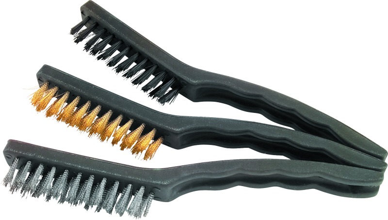 BikeMaster 3-pc Nylon/Wire Brush Set - Click Image to Close