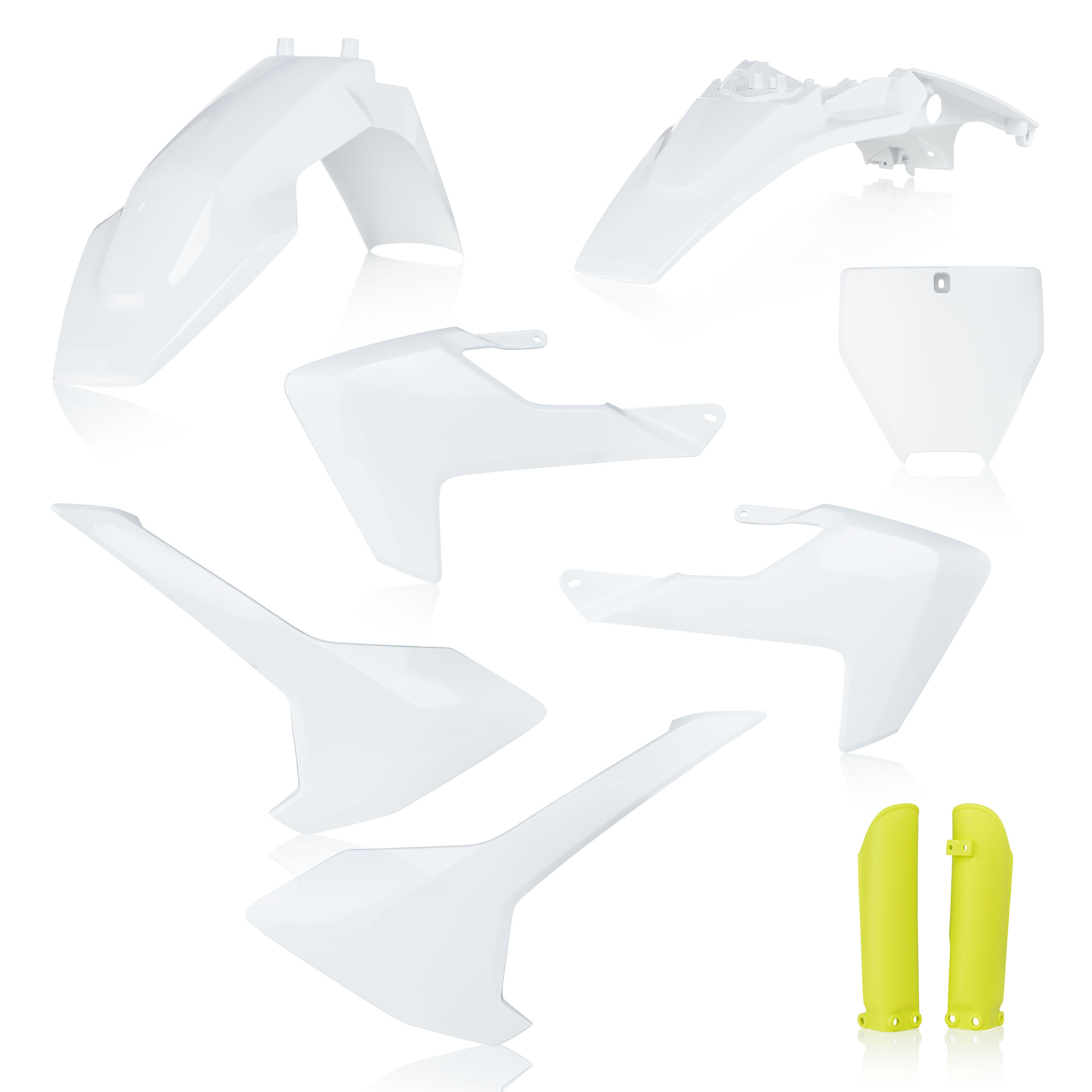 Full Plastic Kit - White/Yellow Original 2019 - For 17-23 Husqvarna TC 65 - Click Image to Close