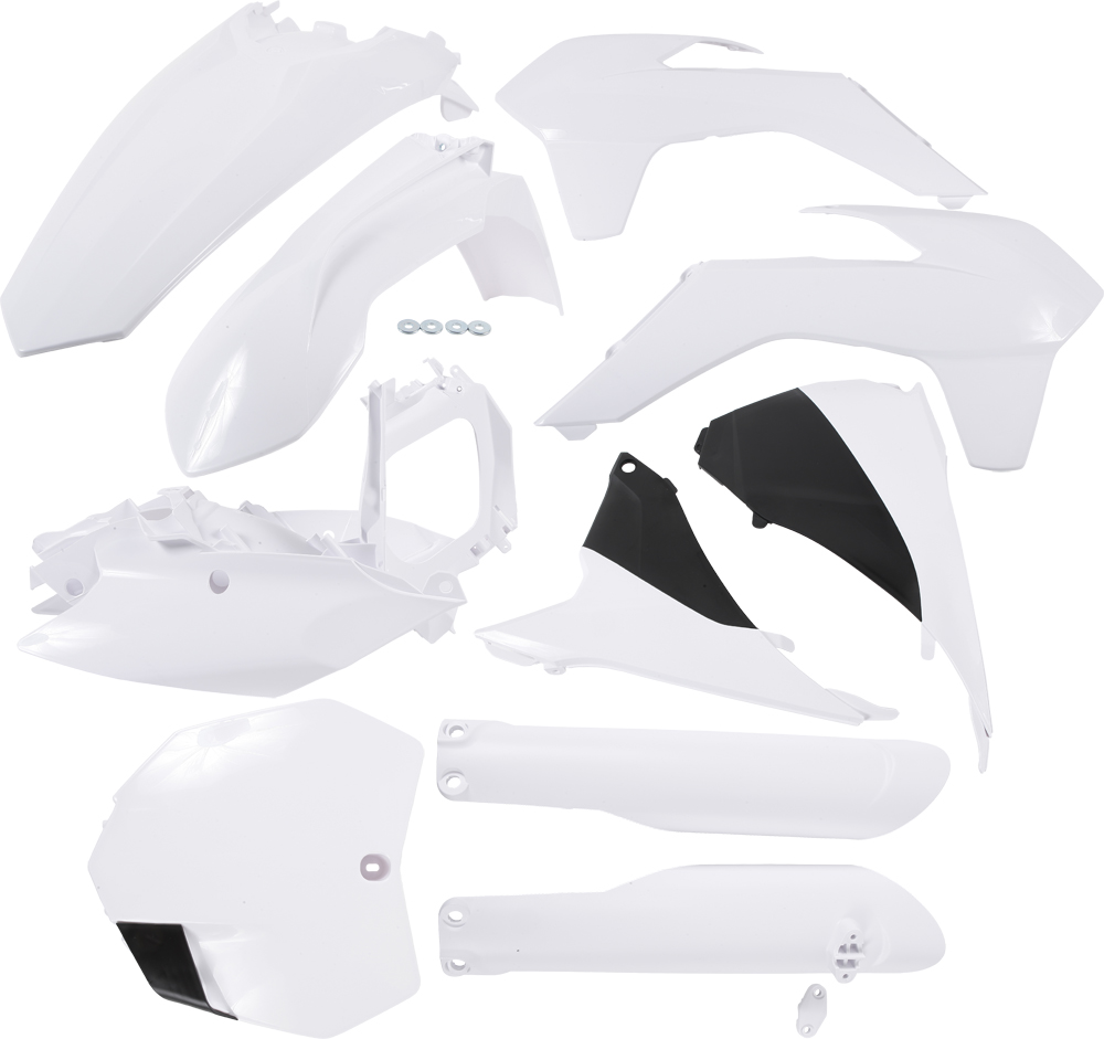 Full Plastic Kit - White/Black - Fits Many 15-17 KTM 125-450 - Click Image to Close