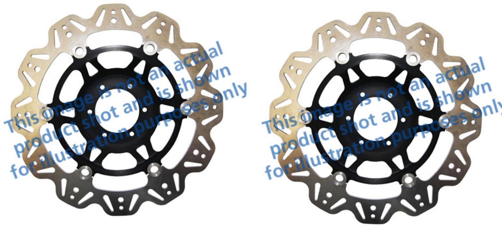 Front VEE Brake Rotors - Black - VEE Style Brake Rotor - Black Center Front Set - Click Image to Close