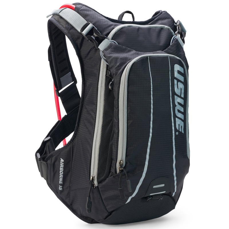 USWE Airborne MTB Hydration Pack 15L - Black/Grey - Click Image to Close