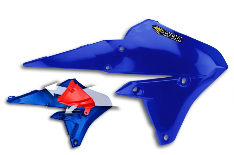 14-19 Yamaha WR250F-450F/YZ250-450FX Powerflow Radiator Shrouds OEM Blue - Click Image to Close