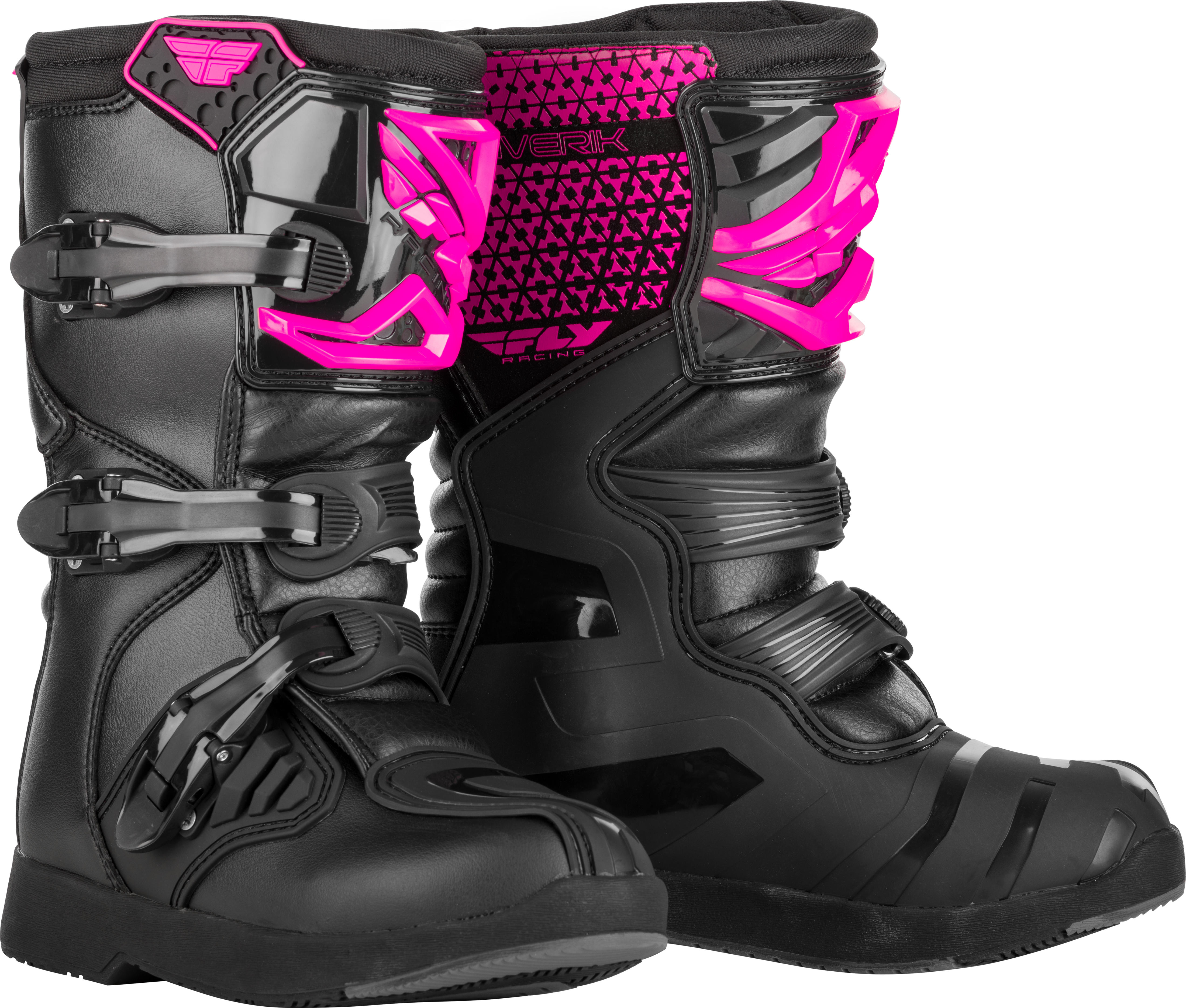 Youth Maverik MX Boots Pink/Black US Y-05 - Click Image to Close