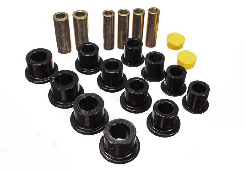 Black Front Leaf Spring Bushing Set - For 00-04 Ford Excursion 4WD / 99-04 F250/F350 4WD - Click Image to Close