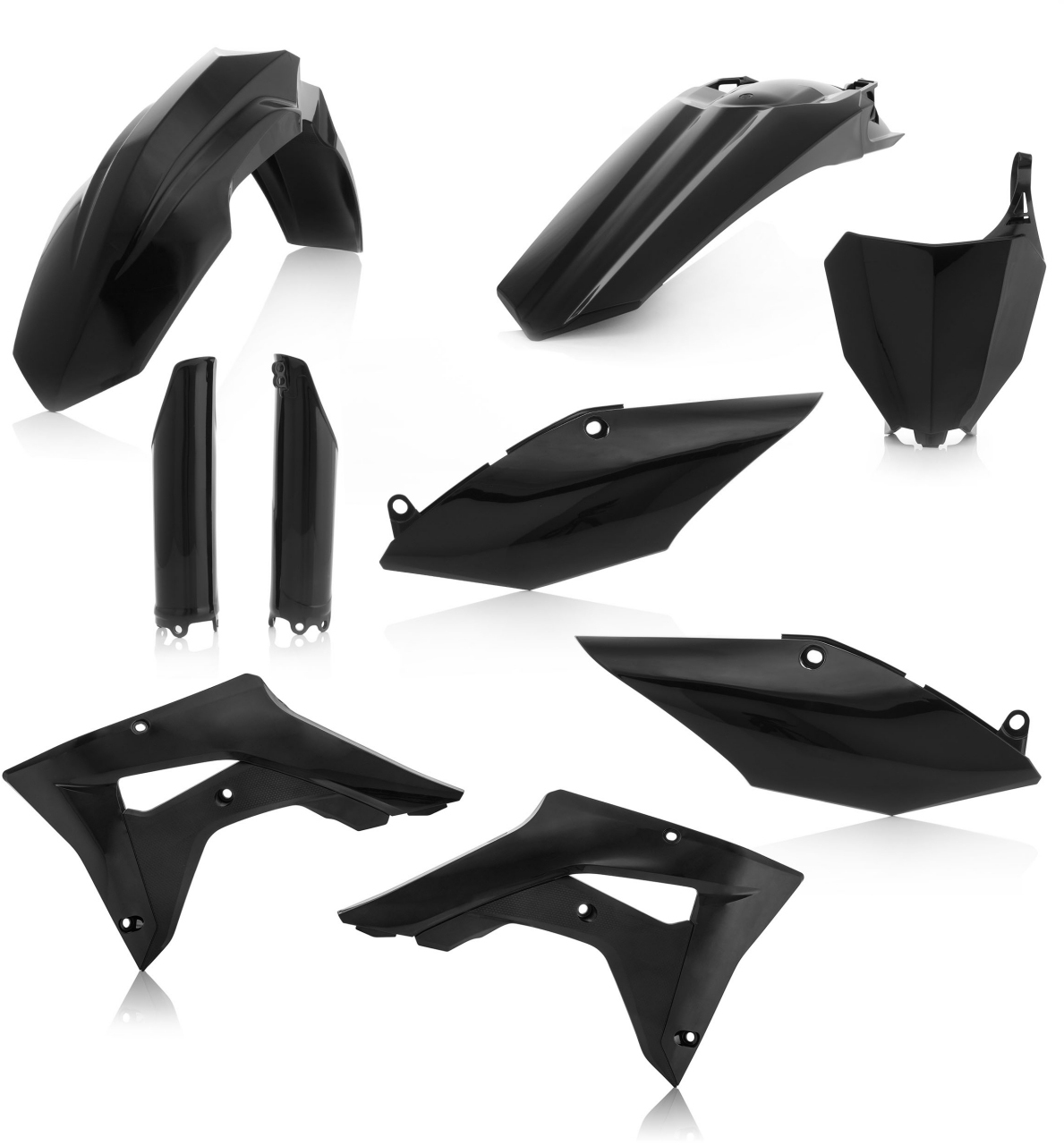 Black Complete Plastic Kit - For 17-18 Honda CRF450RX - Click Image to Close