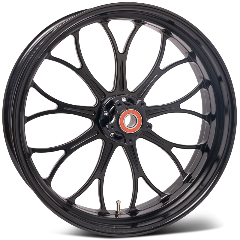 18x5.5 Forged Wheel Revolution 9 Spoke Race Weight - Black Ano - Click Image to Close
