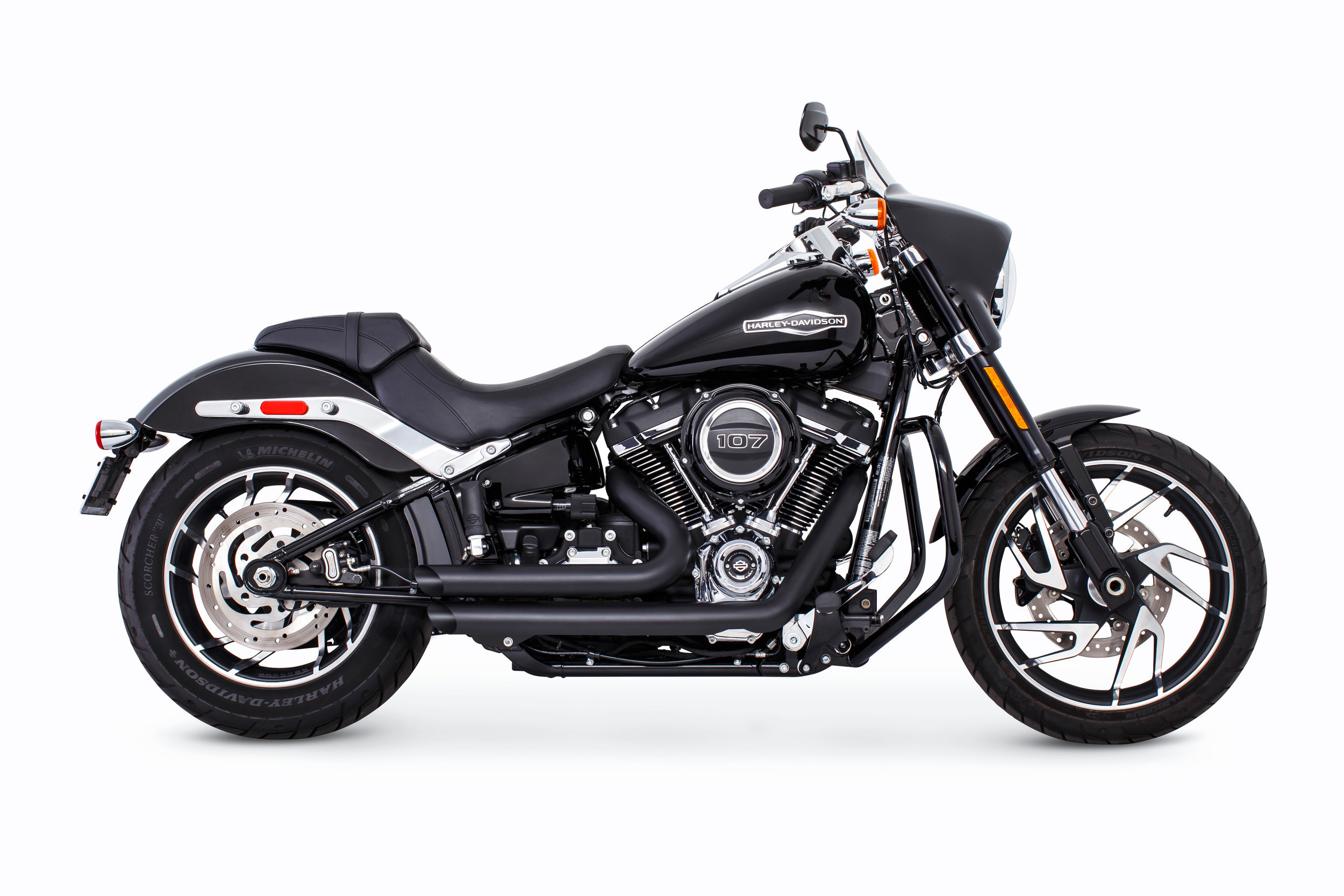 Amendment Slash Out Black Full Exhaust - For 18-21 HD Softail - Click Image to Close