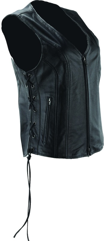 Sapphire Leather Vest Black Womens - Small - Click Image to Close