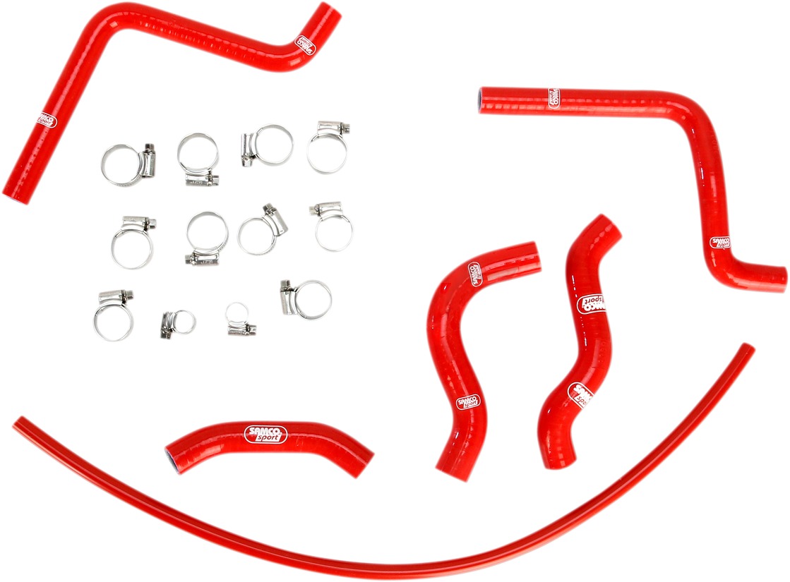 Red Race Radiator Hose Kit w/Clamps - For 01-02 Honda CR125R - Click Image to Close