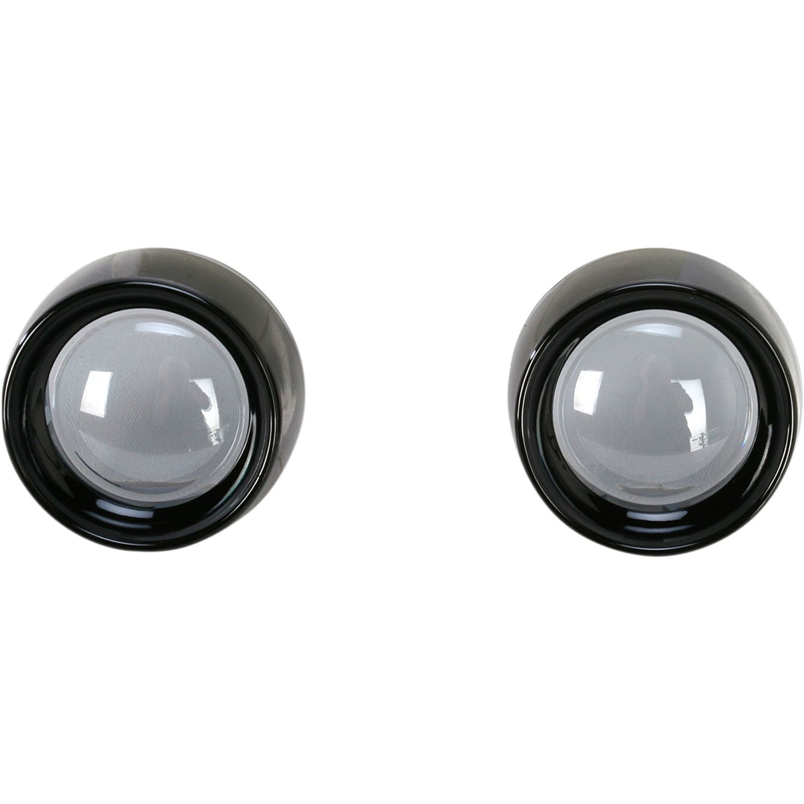 Deep Dish Bezel For Bullet Turn Signals Smoke Lens Gloss Black - Click Image to Close