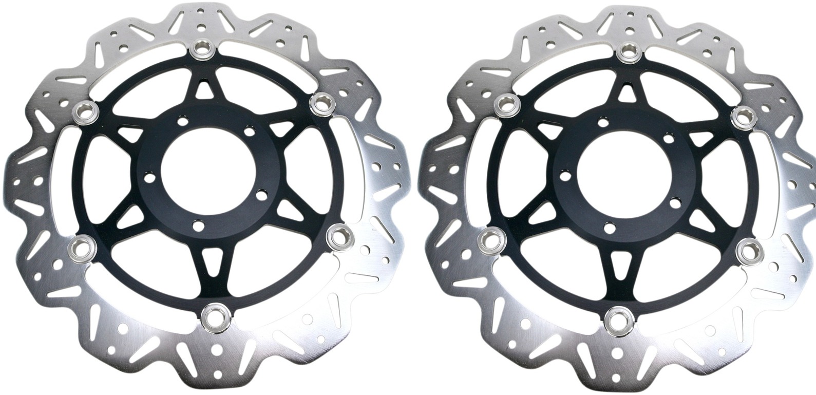 Front VEE Brake Rotors - Black - VEE Style Brake Rotor - Black Center Front Set - Click Image to Close