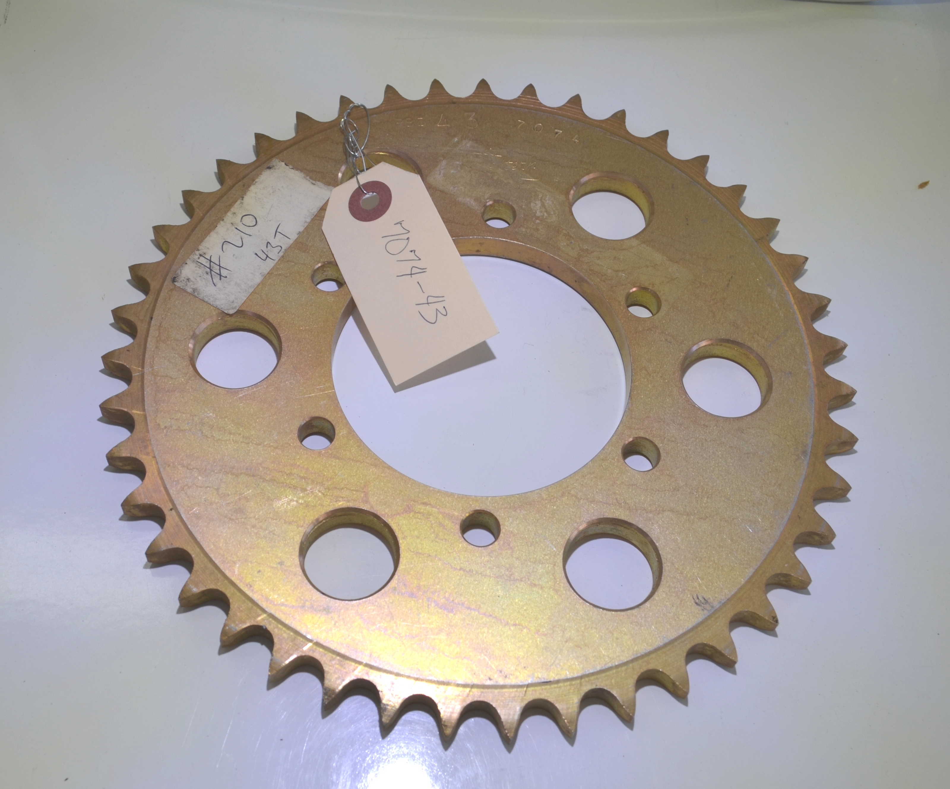 PBI N.O.S. 43T Gold Steel Rear Sprocket #210 - 7074-43 - Click Image to Close