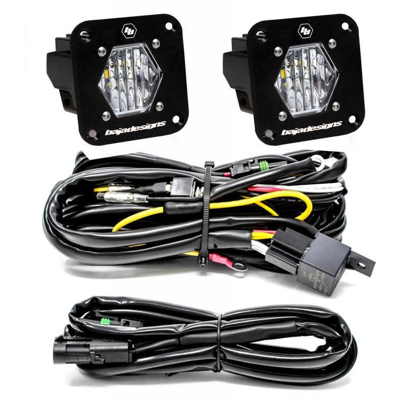 S1 Wide Cornering LED Light Backup Kit w/ Mounting Bracket Pair - Click Image to Close