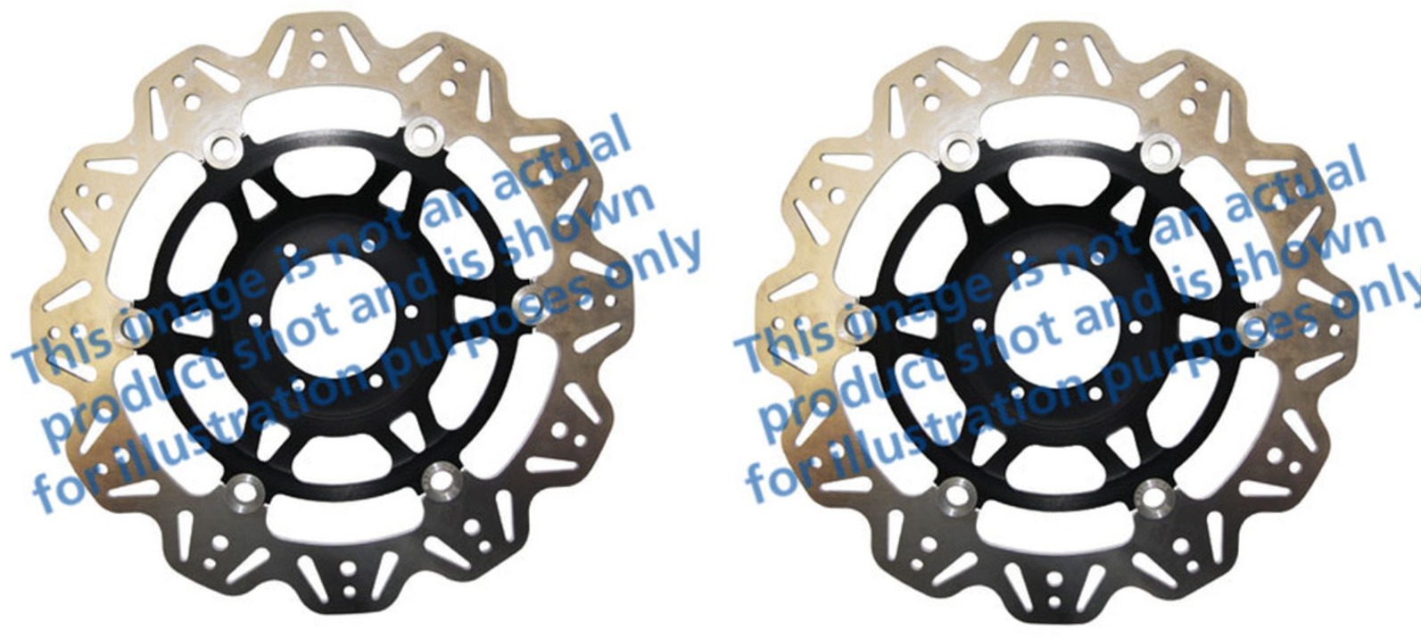 Front VEE Brake Rotors - Black - VEE Style Brake Rotor - Black Center Front Kit - Click Image to Close