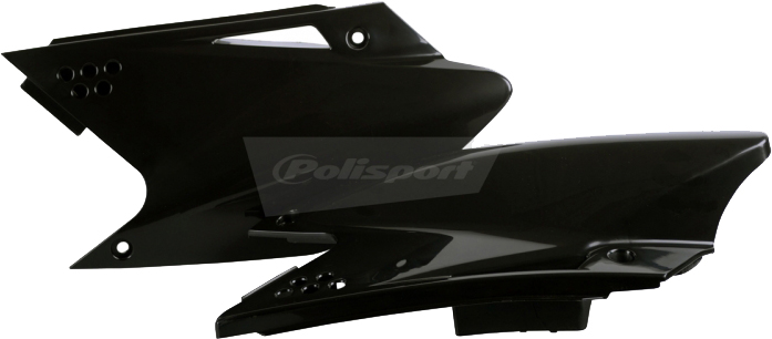 Plastic Side Number Plate - Black - For 06-08 Kawasaki KX250F - Click Image to Close