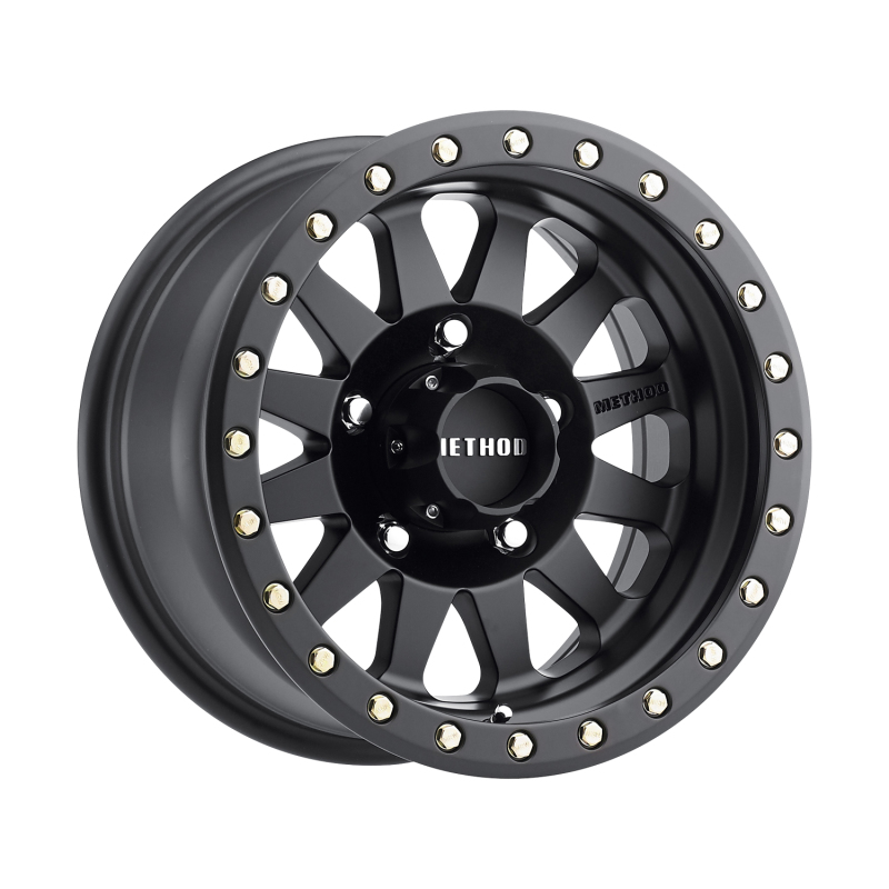 MR304 Double Standard 17x8.5 0mm Offset 5x5 94mm CB Matte Black Wheel - Click Image to Close