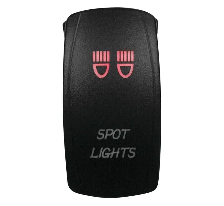 Racing Lighted Switch Spot Light On/Off Red - Click Image to Close