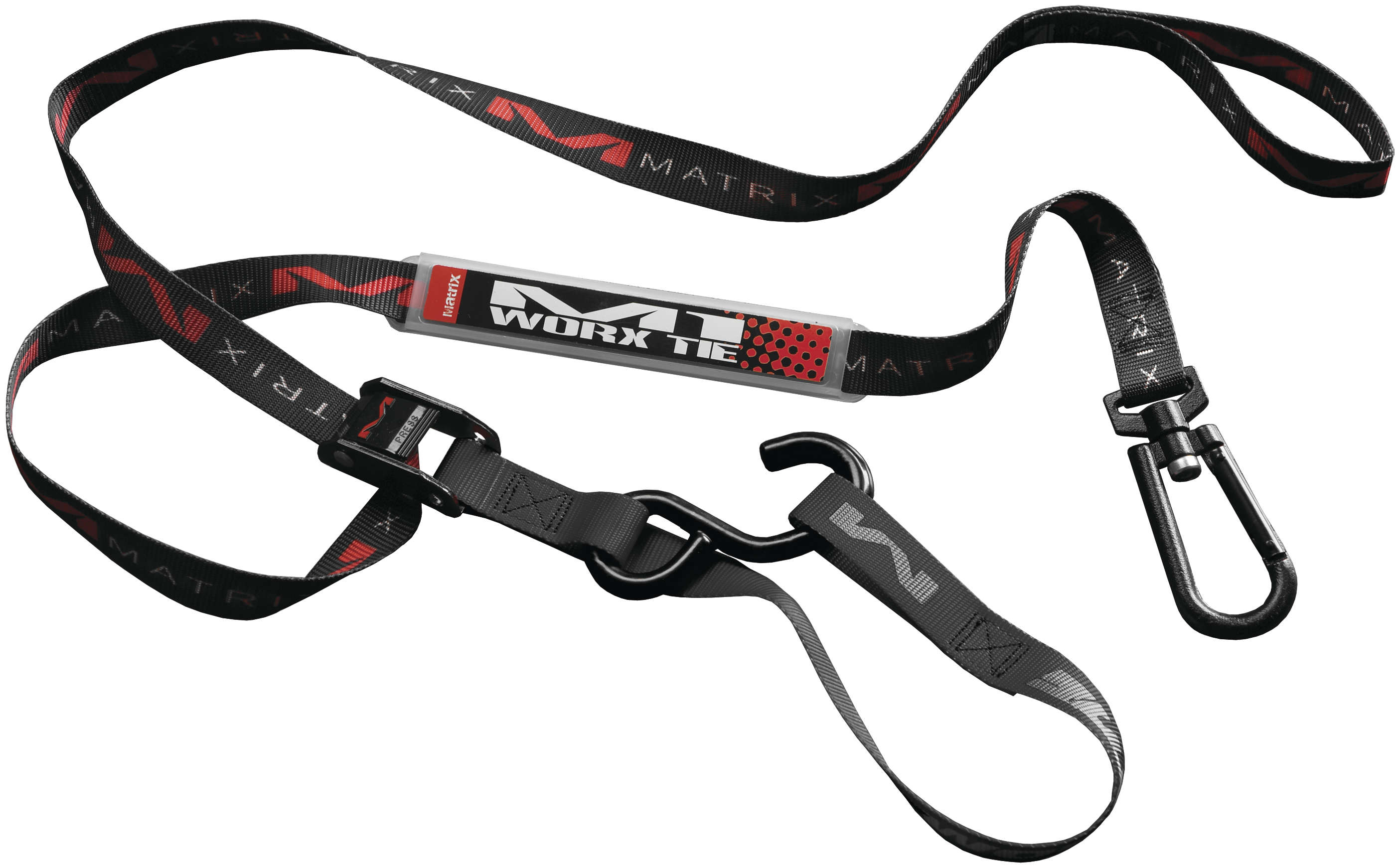 Black M1 Worx 1" Tiedowns - Pair, 69"L w/ Soft Hoop & Swivel Carabiner - Click Image to Close