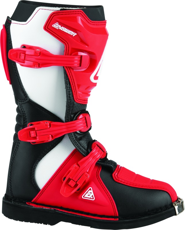 Answer AR1 Boot Black/Red Youth Size 1 - Youth motocross boots in Black/Red, Size 1 - Click Image to Close