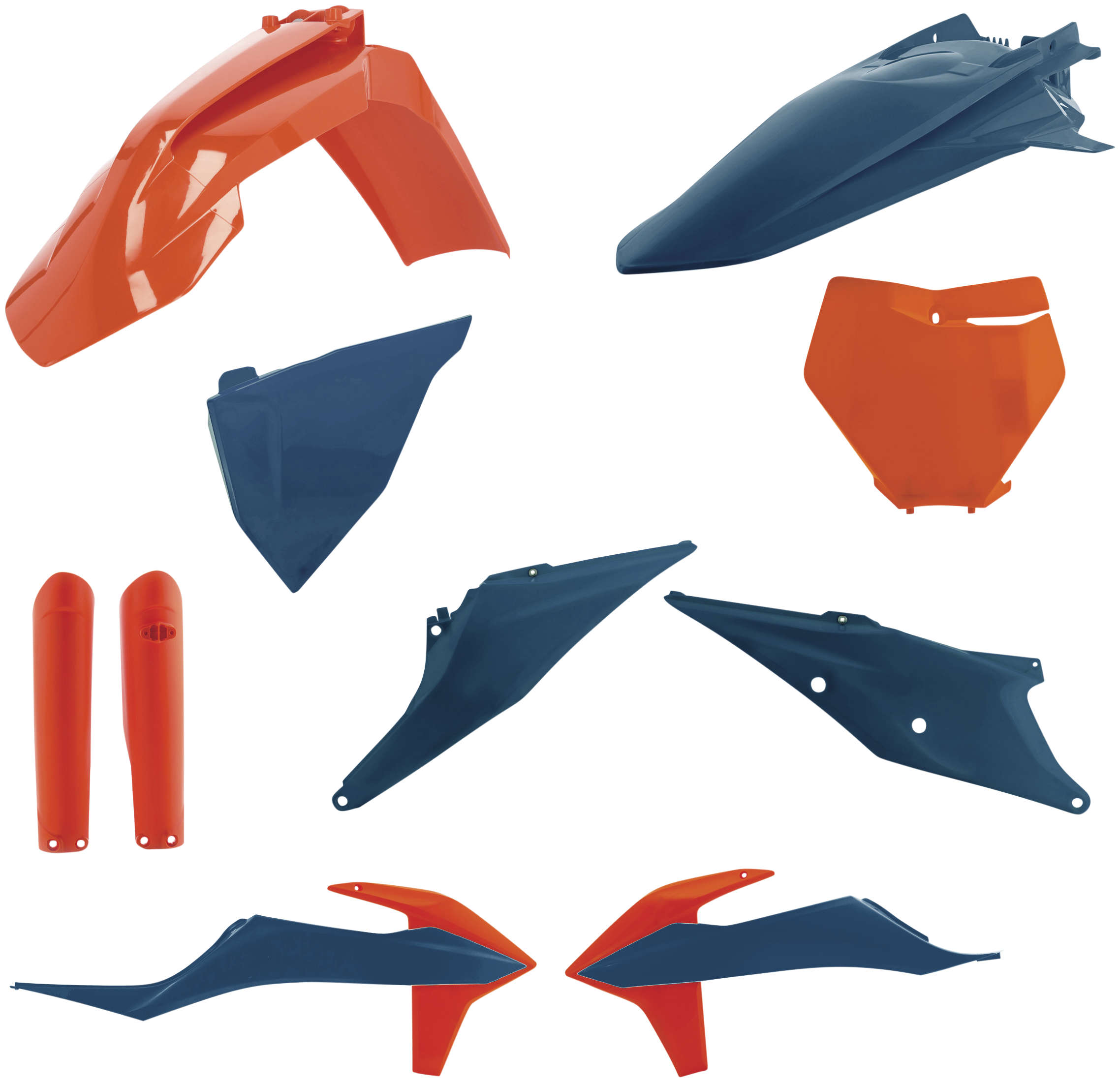 Full Plastic Kit - Blue/Orange Original 2016 - Fits Many 19-22 KTM 125-450 - Click Image to Close