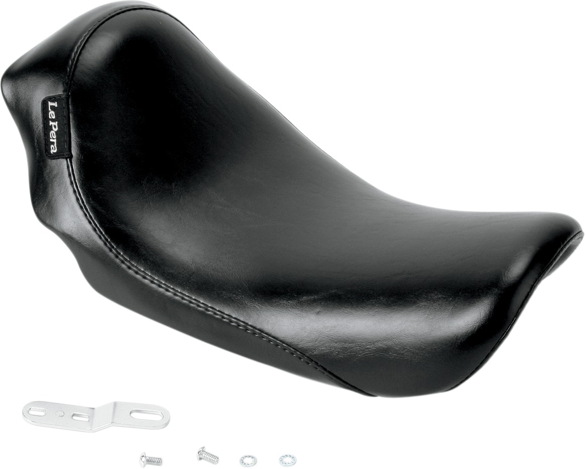 Silhouette Smooth Vinyl Solo Seat Black Low - For 06-17 Harley Dyna - Click Image to Close