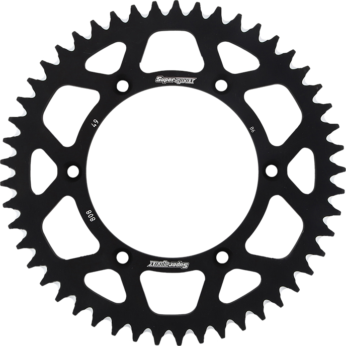 Aluminum Rear Sprocket 49T - Black - For 80-16 Kawasaki Suzuki - Click Image to Close