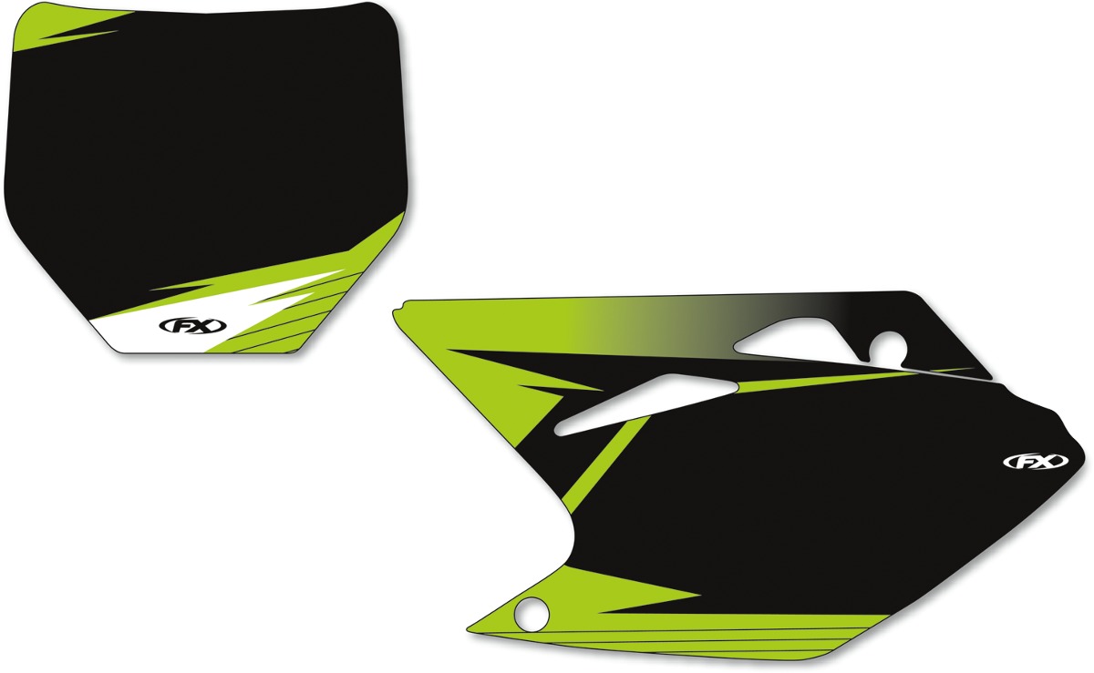 Pre-Cut Black Number Plate Background Graphics - For 06-08 Kawasaki KX250F - Click Image to Close