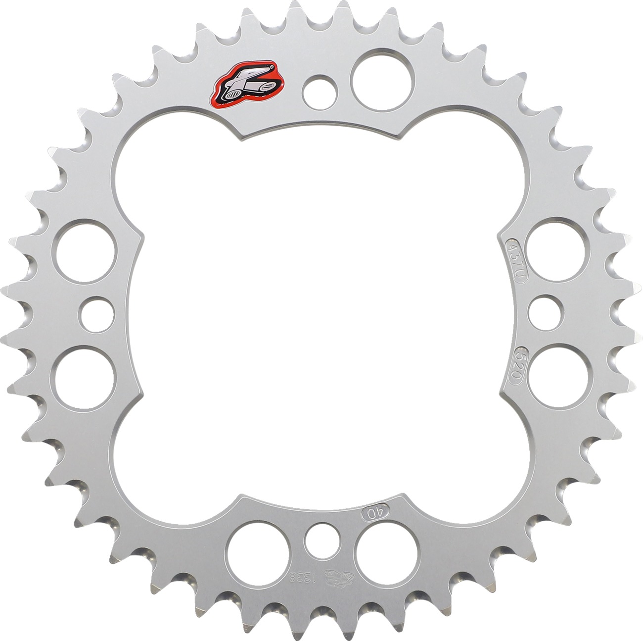 Rear Sprocket - Grooved Silver 520-40 Teeth - For 06-23 Yamaha YFM250/700 Raptor/ YFZ450/R - Click Image to Close