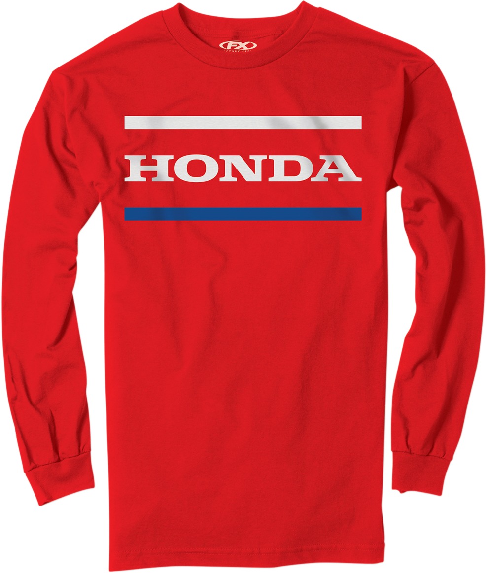 Men's Honda Stripes Long Sleeve Tee - Honda Stripes Ls Tee Red Xl - Click Image to Close