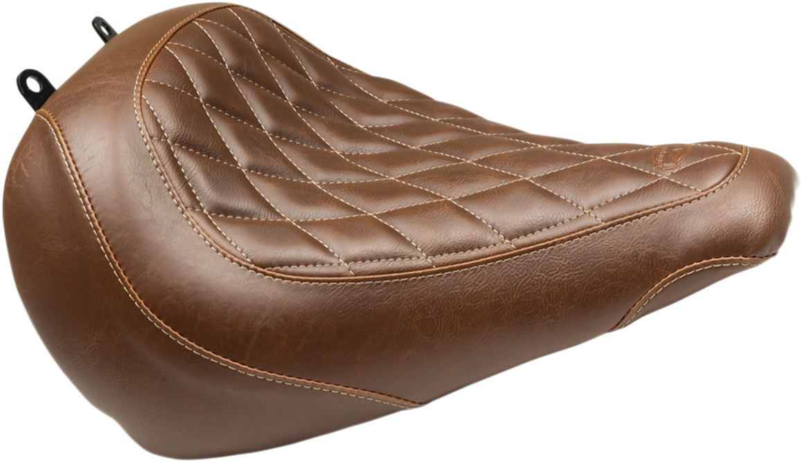 Tripper Diamond Synthetic Leather Brown Solo Seat - For 18-19 HD FLFB - Click Image to Close