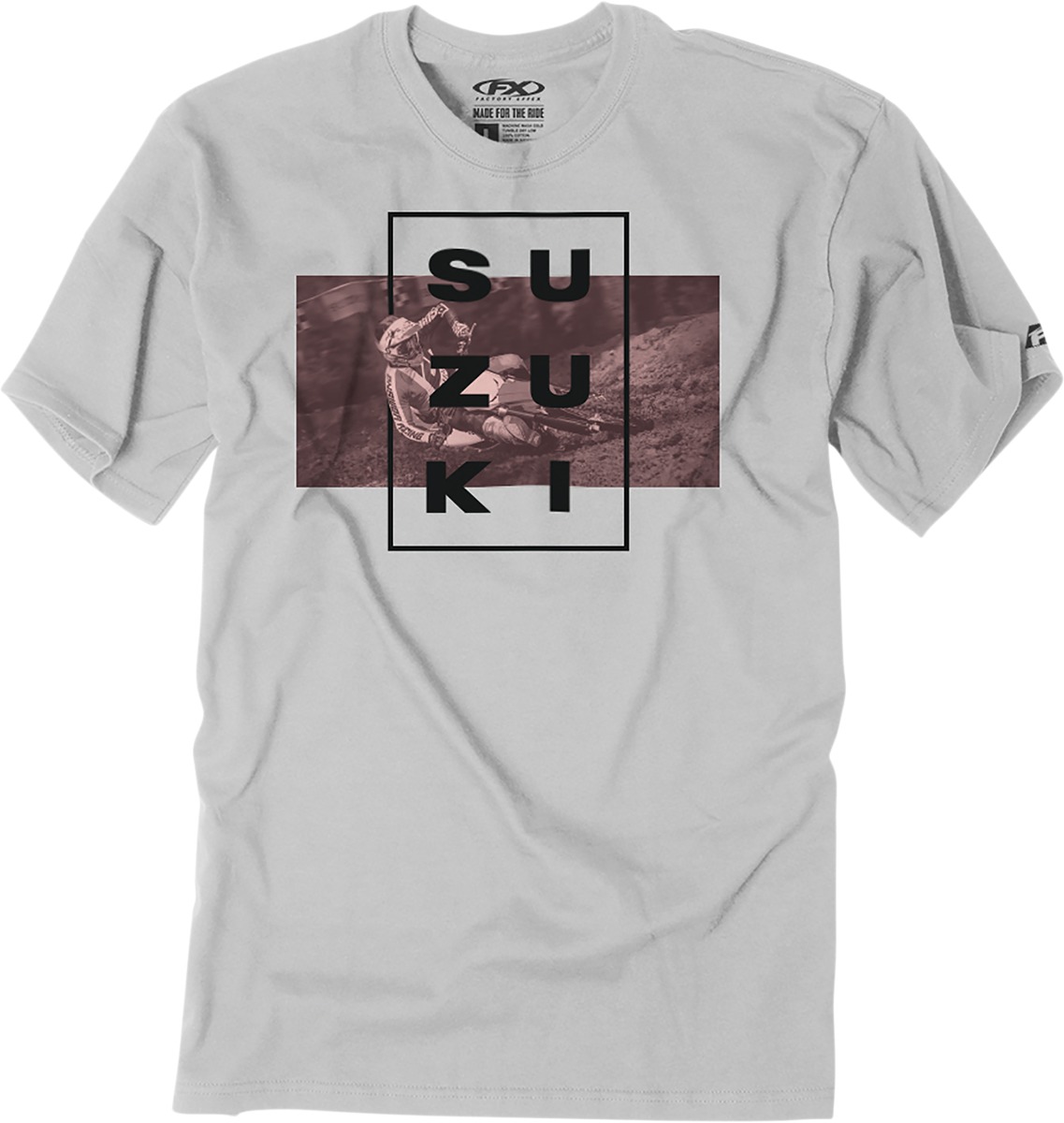 Men's Suzuki Rider Tee - Suzuki Rider Tee Lt Gry Lg - Click Image to Close