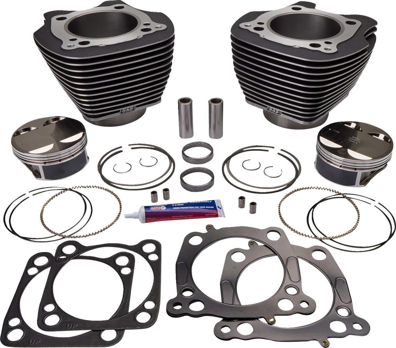 124" and 128" Big Bore Kits for Milwaukee-Eight - 128" Big Bore Kit M8 Blk - Click Image to Close