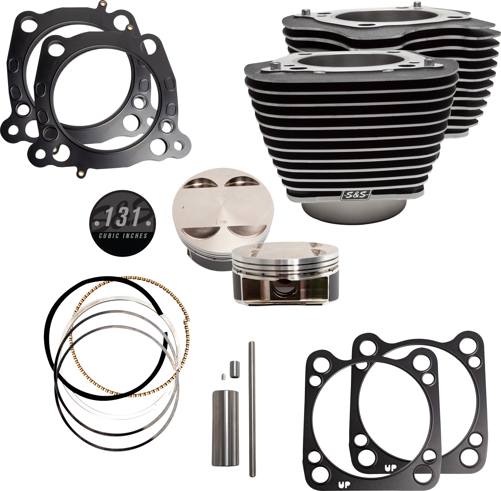 131" Big Bore Kits for Milwaukee-Eight - 131" Kit - Highlighted Fins M8 - Click Image to Close