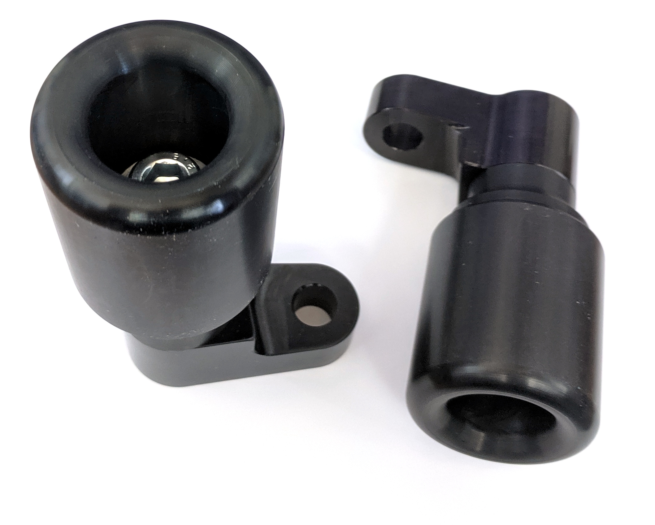 Black NO CUT Frame Sliders - For 07-08 Honda CBR600RR - Click Image to Close