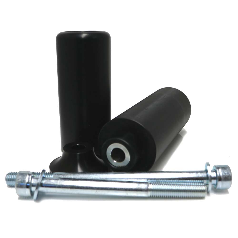 No Cut Black Frame Sliders - For 03-11 Suzuki SV650/S - Click Image to Close