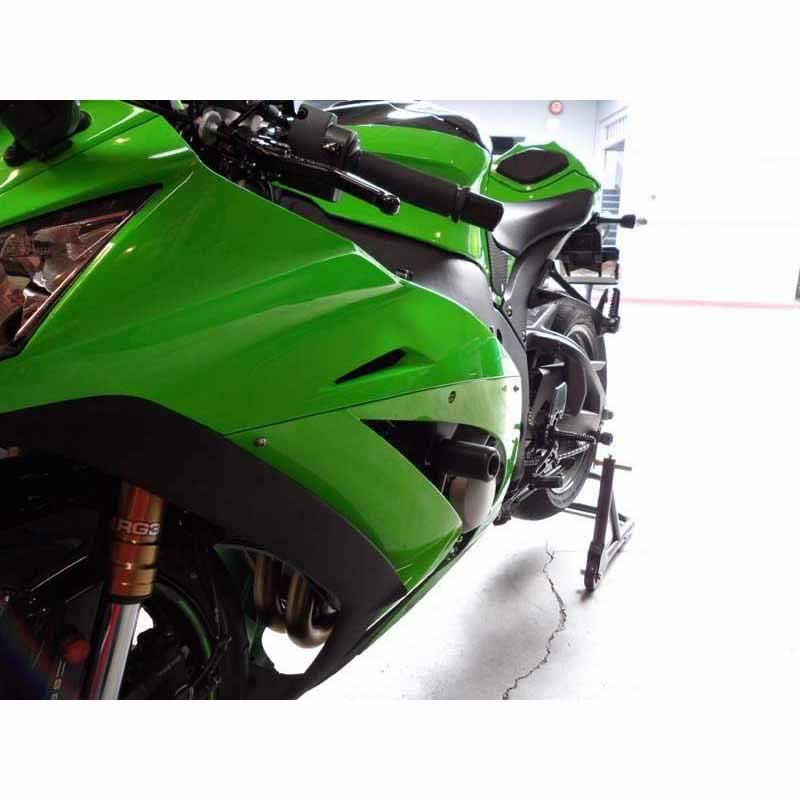 No Cut Black Frame Sliders - For 11-15 Kawasaki ZX10R - Click Image to Close