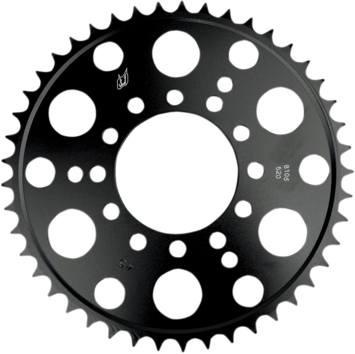 Steel 520 Rear Sprocket 45T - Black - For Kawasaki Ninja ZZR Z1000 - Click Image to Close