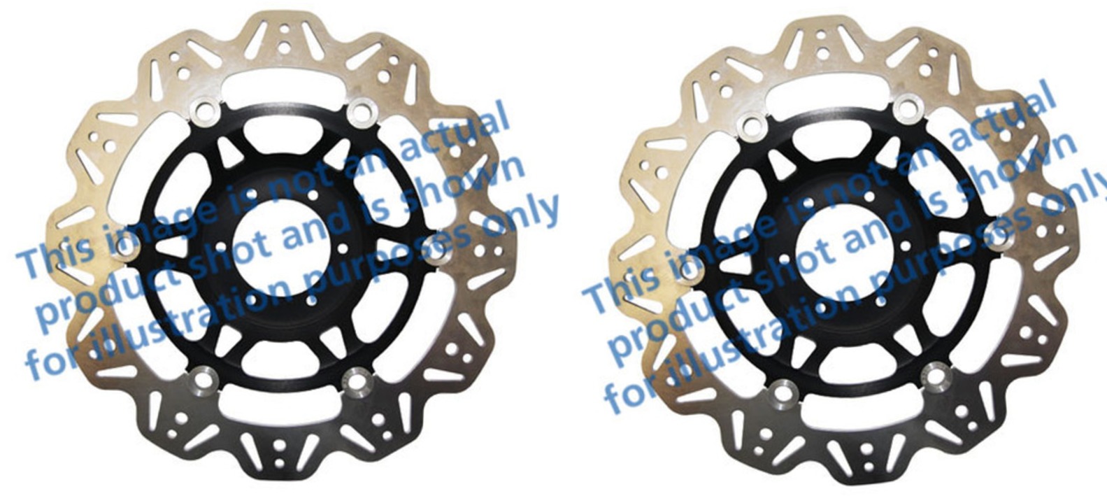 Front VEE Brake Rotors - Black - For 08-17 Suzuki GSXR600 & GSXR750 - Click Image to Close