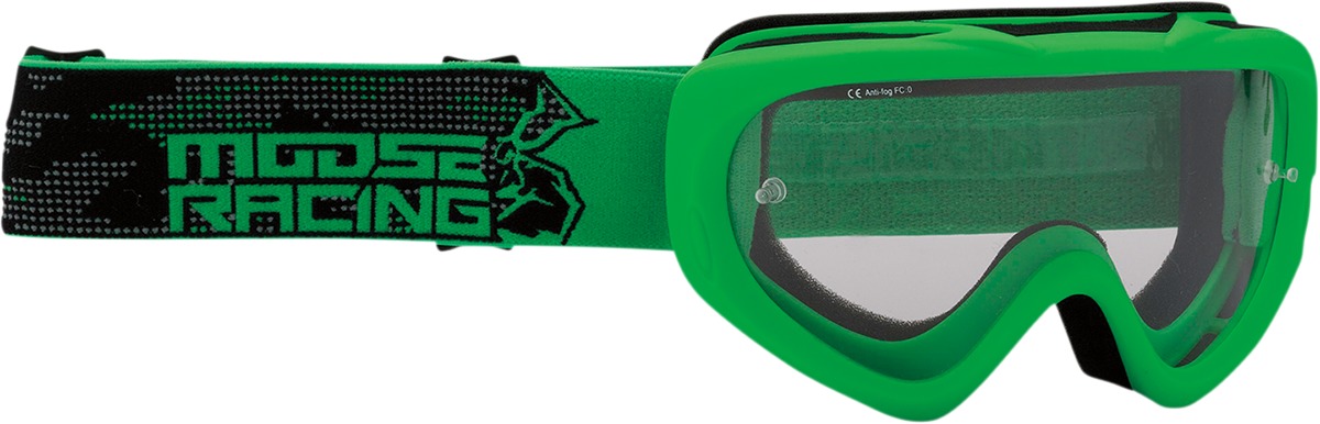 Qualifier Youth Green / Black Agroid Goggles - Clear Lens - Click Image to Close