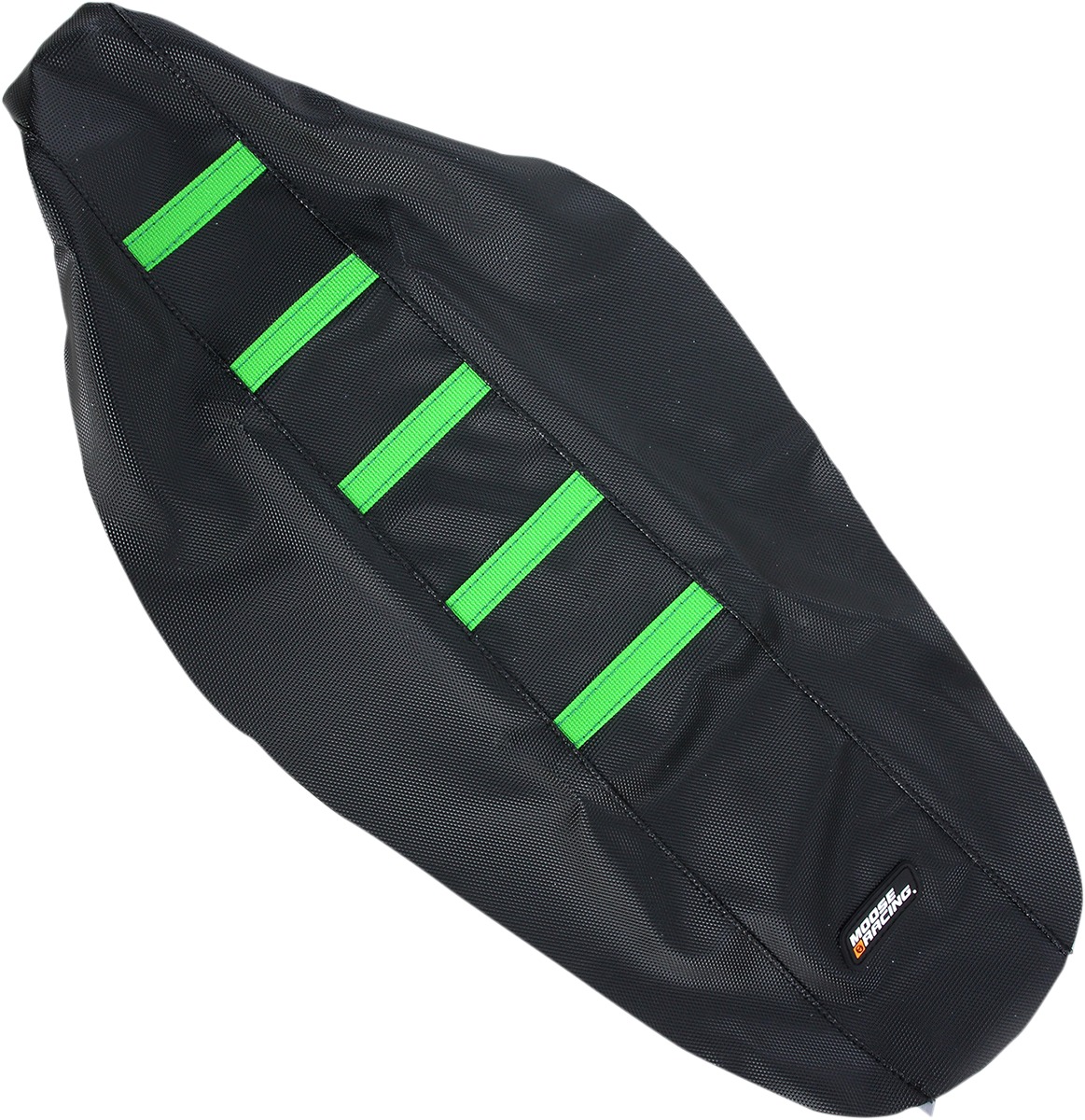 Black/Green Ribbed Seat Cover - For 12-16 Kawasaki KX250F KX450F - Click Image to Close